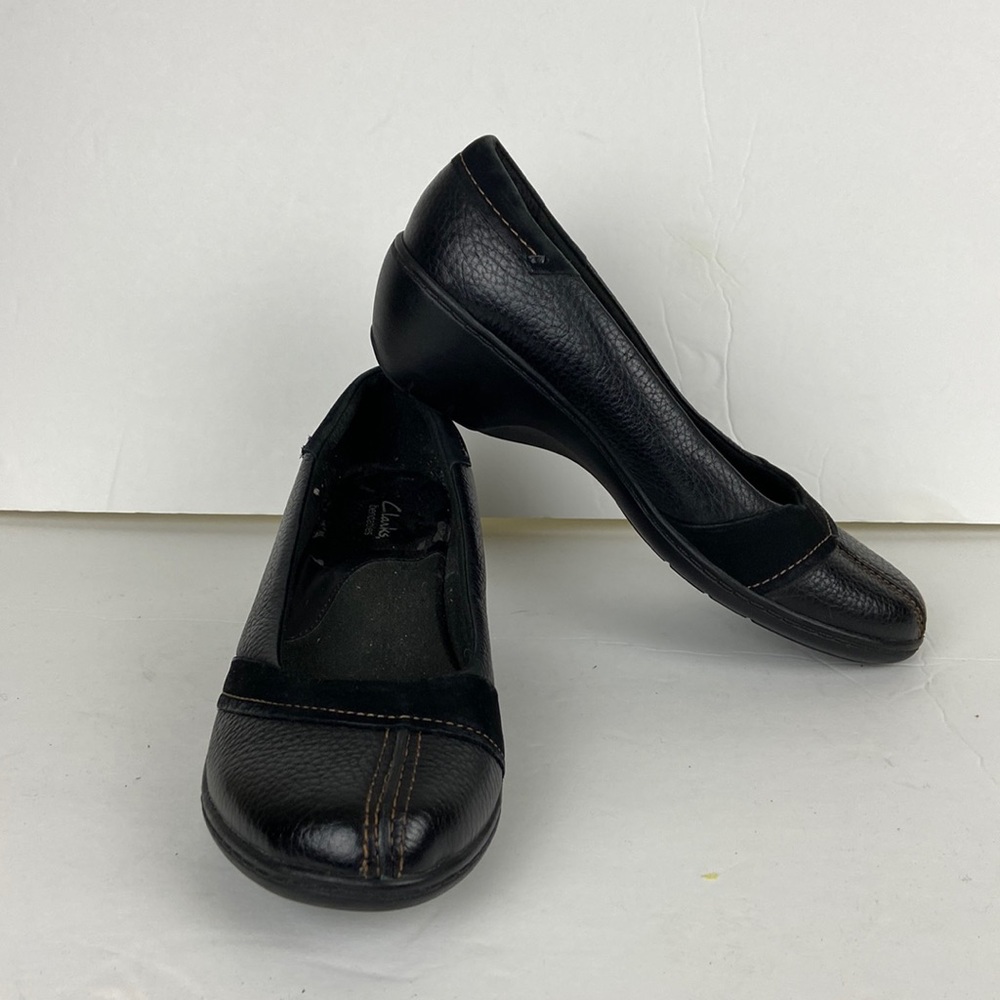 Clarks Bendables Slip On Shoes, Black Size 8